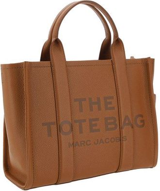 Marc Jacobs Womens Embossed Logo Calf Leather Tote Brown Bos