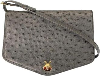 Bally Pre-owned Cross Body Bags, female, Gray, Size: ONE SIZE Pre-owned Leather Crossbody Bag