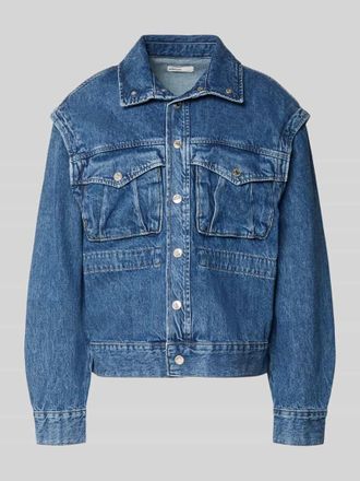 Gina Tricot Jeansjacke mit Pattentaschen Modell Isabel in Dunkelblau, Gr&ouml;&szlig;e XS