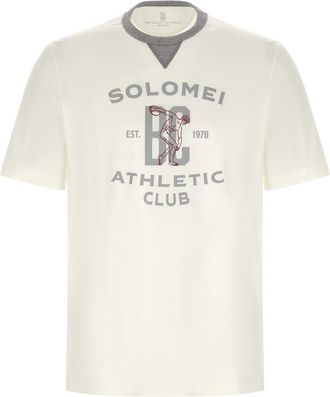 Brunello Cucinelli White Printed T-shirt