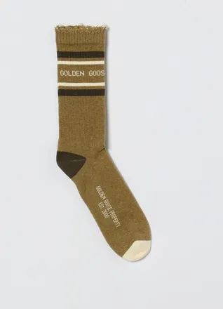 Golden Goose Calze Golden Goose in cotone stretch con logo jacquard