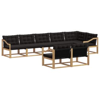 vidaXL Conjunto De Sof&aacute;s De Exterior Con Coj&iacute;n 8 Pcs Blanco Y Negro Vidaxl