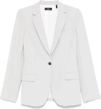 Theory Staple Blazer - Dames - Blazers - Grijs - XS - Leer - Jassen