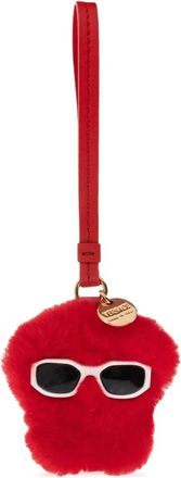 Versace faux-fur bag charm - women - Lambskin - One Size - Red