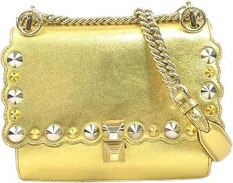 Fendi Pre-owned Cross Body Bags, female, Yellow, Size: ONE SIZE Pre-owned Leather Cross Body Bag
