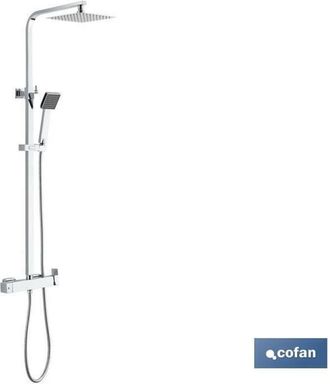 cofan Columna De Ducha Monomando Dise&ntilde;o Cuadrado 90-1.40 Cm