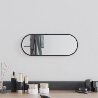 Berkfield Home Wall Mirror Black 40x15 cm Oval