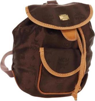MCM Pre-owned Nylon Rugzak - Dames - Vintage Rugzakken - Bruin - ONE Size - Nylon - Vintage