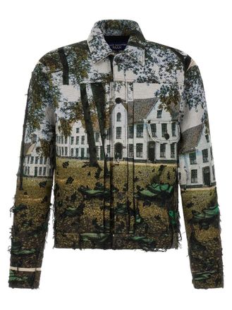 Junya Watanabe Multicolor Jacquard Shirt Collar Jacket