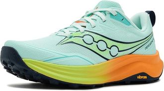 Saucony Peregrine 16 Womens Running Shoes Aqua/Citron : 9.5 B - Medium, Leather