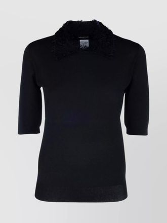 Fabiana Filippi ribbed slim-fit knit polo shirt