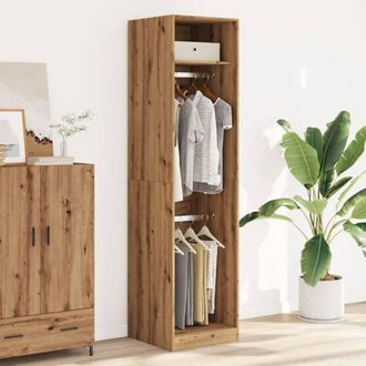 Berkfield Home Wardrobe Artisian Oak 50x50x200 cm Engineered Wood in Brown | Size: 50 x 50 x 200 cm