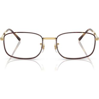 Ray-Ban 54mm Pillow Optical Glasses in Gold Havana at Nordstrom