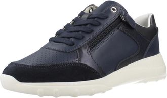 Geox D Alleniee - Dames - Sneakers - Blauw - 38 EU - Leer - Schoenen