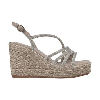 Alma En Pena Wedges, female, Brown, 4 UK, Wedge strips rhinestones