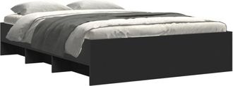 vidaXL Bed Frame without Mattress Black 120x200 cm Engineered Wood Vidaxl
