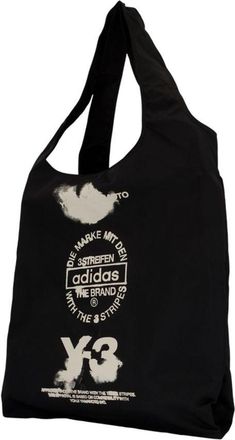 Yohji Yamamoto Unisex Logo-Printed Synthetic Tote Black