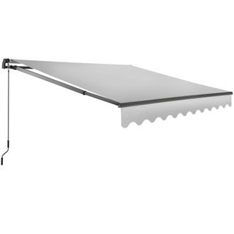 TecTake Toldo con brazo articulado y soporte pared, 250 x 200 cm, gris claro