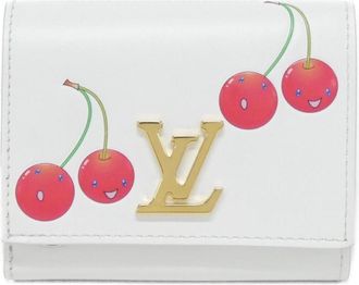 Louis Vuitton White Leather Middle Wallet (Tri-Fold) (Pre-Owned)