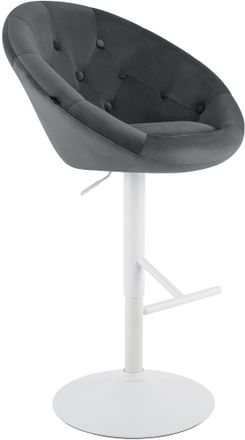 Clp Taburete De Bar London De Terciopelo Gris Oscuro Blanco
