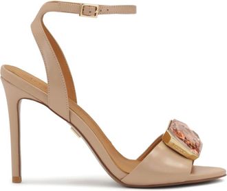 Kazar Schoenen, Dames, Roze, 41 EU, Leer, Chique sandalen met grote decoratieve steen