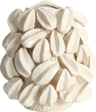 Light & Living Vasija De Cer&aacute;mica Carambola Crema 32x31.5x36.5 Cm