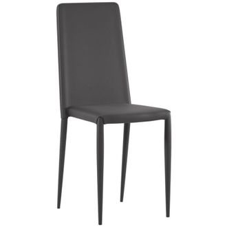 Stones Cleo - Sedia in ecopelle grigio scuro 4 pz