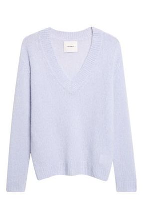 Lisa Yang Leona V-Neck Cashmere & Silk Sweater in Sea Breeze at Nordstrom, Size 0