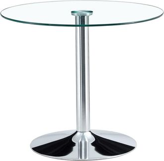 Urban Meuble Mesa redonda con tapa de cristal templado y base de metal