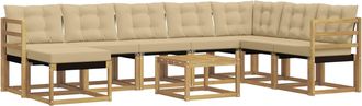 vidaXL Conjunto De Sof&aacute;s De Exterior 9 Uds. Y Beige Vidaxl