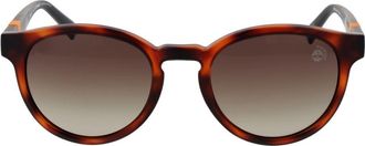Timberland TI-1061770 Round-Frame Plastic Sunglasses - Brown