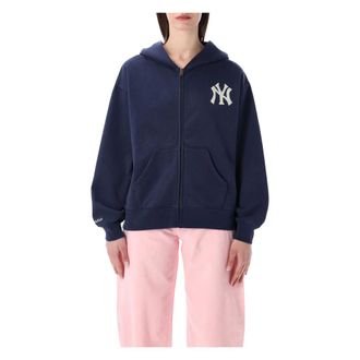 Sporty & Rich Zip-throughs, female, Blue, Size: L Heritage Yankees Serif Zip Hoodie