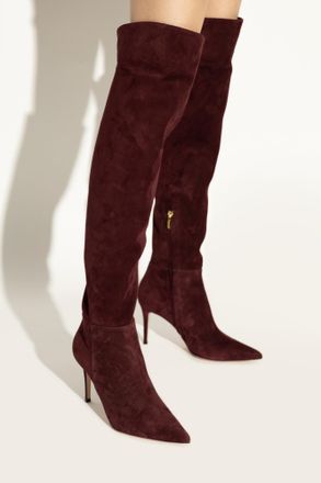 Gianvito Rossi Leather Heeled Boots Jules, Womens, Burgundy