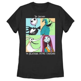 The Nightmare Before Christmas Womens The Nightmare Before Christmas Group Character Portraits Graphic T-Shirt in Black at Nordstrom, Size Xx-Large