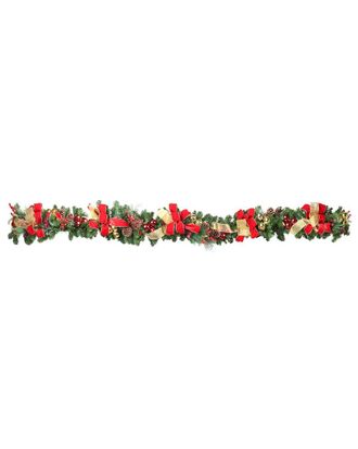 Creative Displays Inc. Handcrafted 9Ft Holiday Garland With Ornaments, Berries, Pinecones & Bows