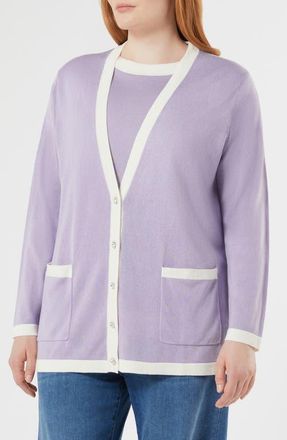 Marina Rinaldi Mrs. Ottimo Silk & Cashmere Cardigan in Lilac at Nordstrom, Size X-Large