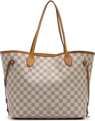 Louis Vuitton Borsa tote Neverfull MM in tela Damier Azur 2017 - Bianco
