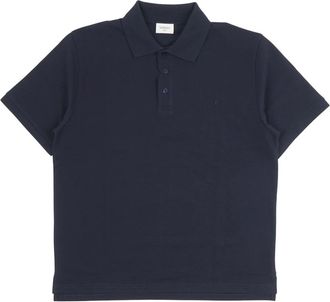 Saint Laurent Polo Shirts, male, Blue, Size: S Cassandre Polo Shirt in Piqu&eacute;