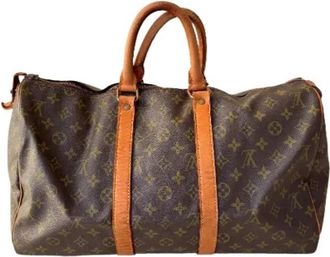 Louis Vuitton Pre-owned Keepall 45 - Dames - Vintage Weekendtas - Bruin - ONE Size - Leer - Vintage