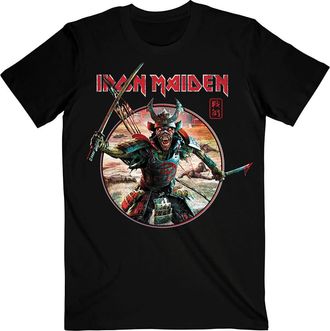 Iron Maiden T Shirt Senjutsu Eddie Warrior Circle Logo Official Mens Black XL