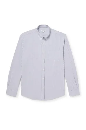 Sunspel Slim-Fit Button-Down Collar Striped Cotton Oxford Shirt