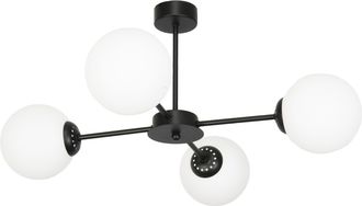 OEM L&aacute;mpara De Techo Negra Con Bolas De Cristal Varadera 14-831
