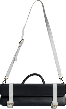 Dolce & Gabbana Blue White Calfskin Leather Crossbody Shoulder Womens Bag