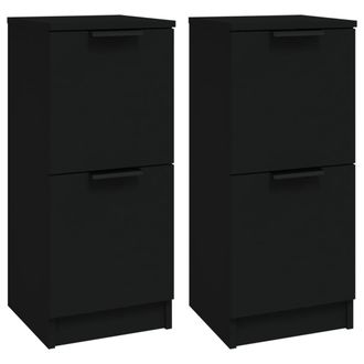 vidaXL Vidaxl - Aparador De Madera Contrachapada Negro 30x30x70 Cm