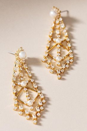 Nadri Lattice Chandelier Drop Earrings