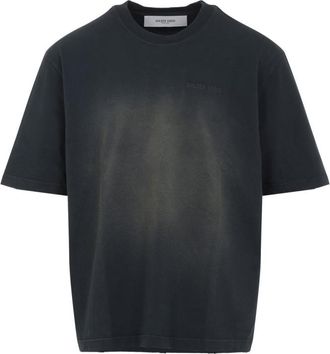 Golden Goose Washed Black Embroidered Logo T-Shirt