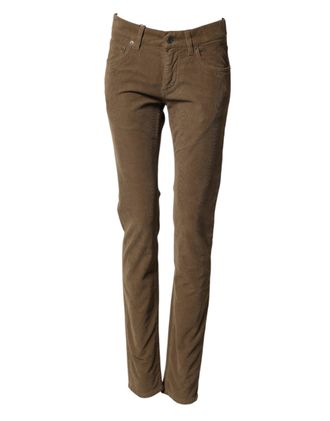 Dolce & Gabbana Brown Cotton Stretch Skinny Men Denim Jeans Elastane Clothing