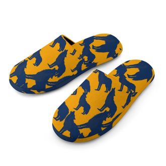 Generic Wolf Silhouette Mens Cozy Memory Foam Slippers Warm Cotton House Shoes Comfy Slipper for Indoor Outdoor
