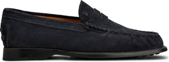 Tod's Navy Blue Suede Loafers
