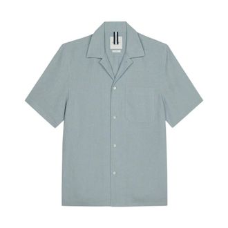 Profuomo Heren, Overhemden, Blauw, Maat: XL Linnen